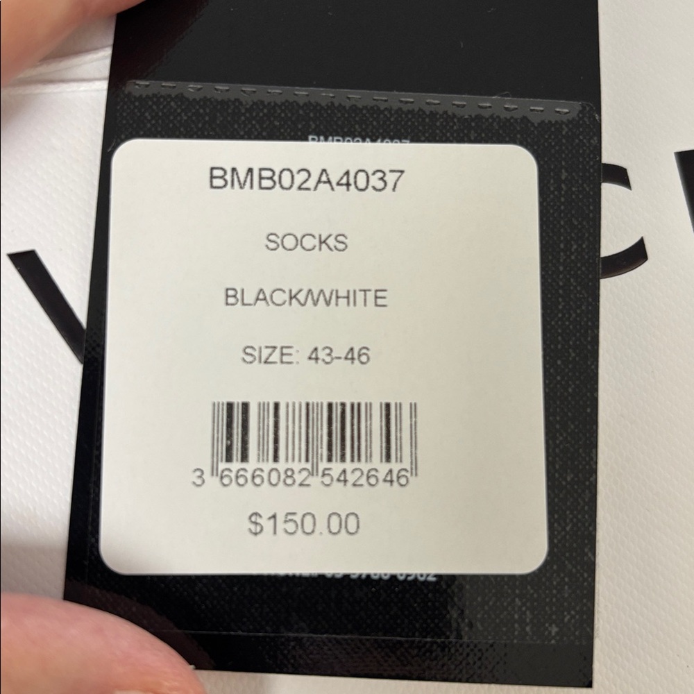 GIVENCHY BLACK/WHITE SOCKS SIZE 43-46 (9.5-11.5) Brand New - Picture 7 of 8